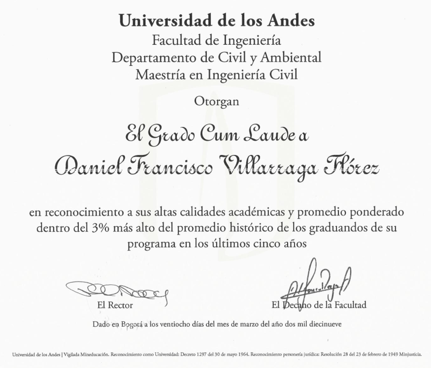 Cum Laude (Magister's Degree)